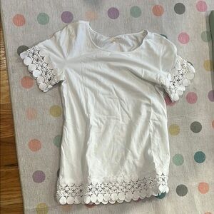 Lilly Pulitzer White Lace Trim Top
